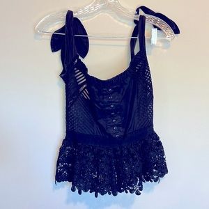 Elegant off shoulders black  shirt .